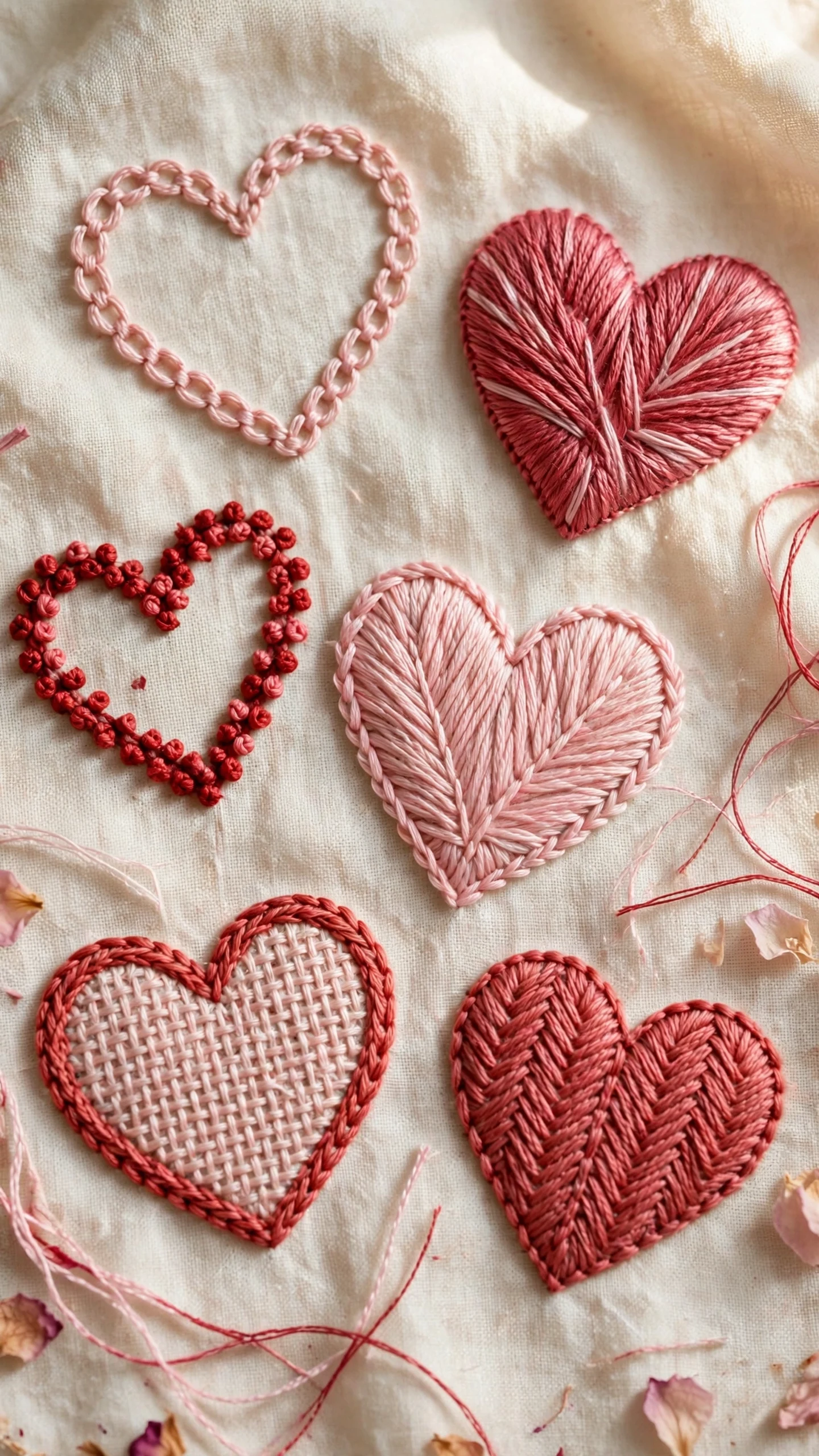 Heart sampler embroidery idea for beginners